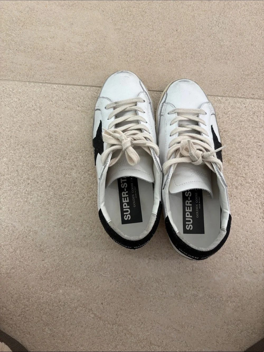 White & Black Leather golden goose Sneakers